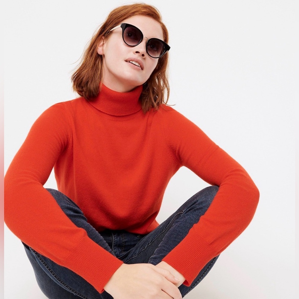 J. Crew Vibrant Red Turtleneck Sweater